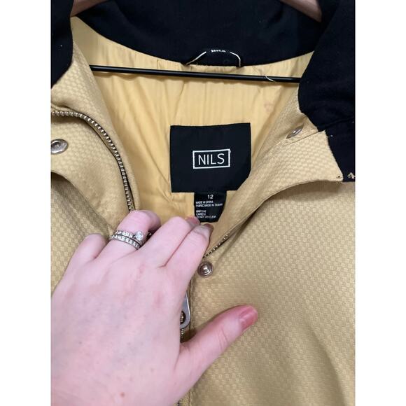 NILS Ski Womens Full Zip Hooded Insulated Coat Jacket Winter Size 12 Gold - Picture 9 of 16
